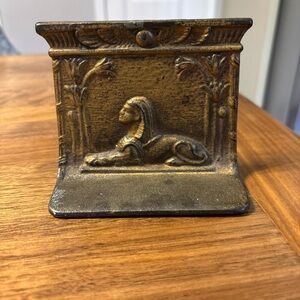 ANTIQUE  Egyptian Sphinx Bookend, Bradley Hubbard Style - Single